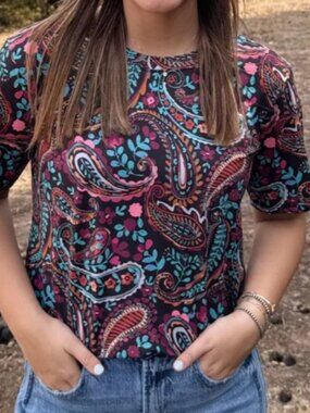 Sterling Kreek Painted Paisley Top- XL